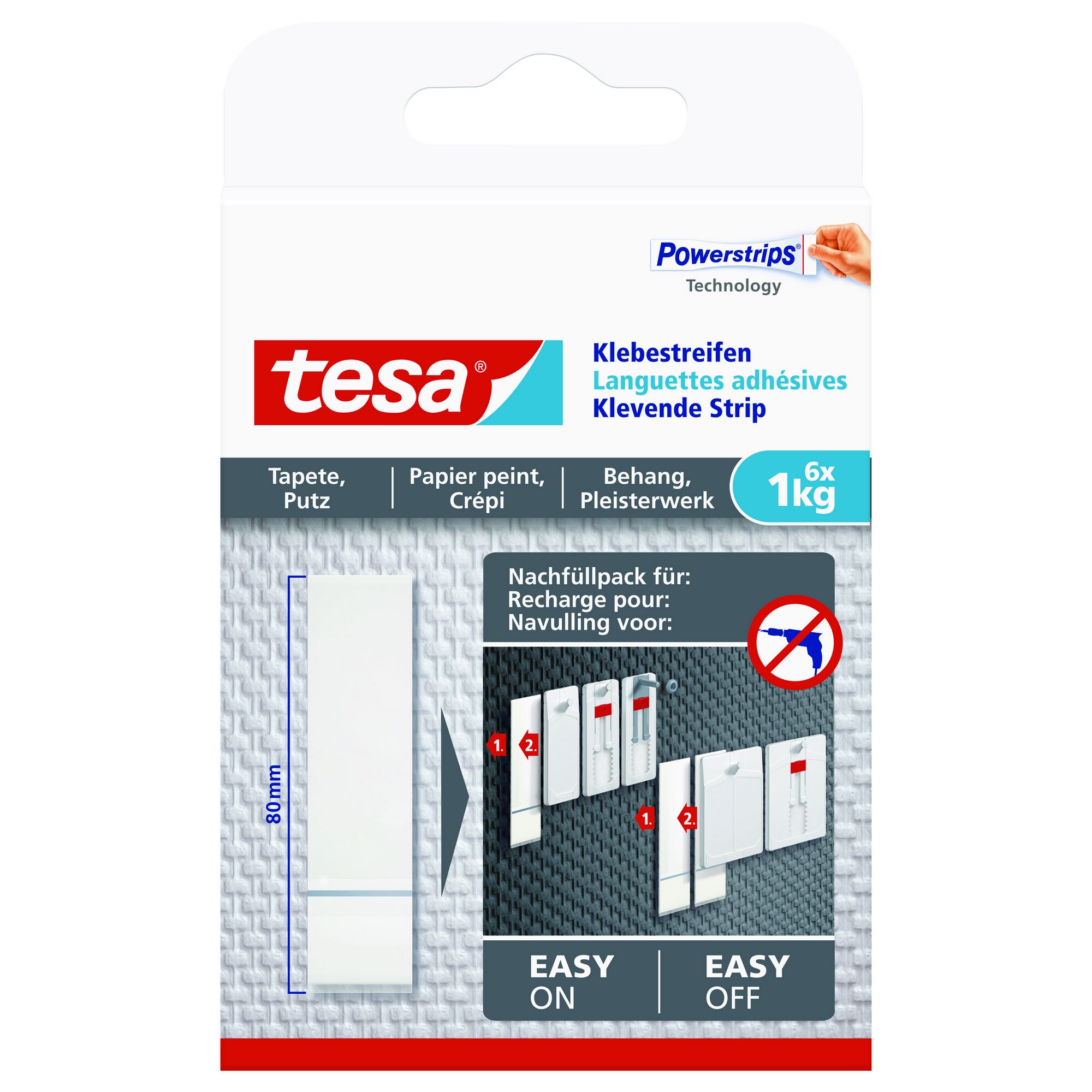 Tesa Klebestreifen, 1 kg, Nachfüllpackung
