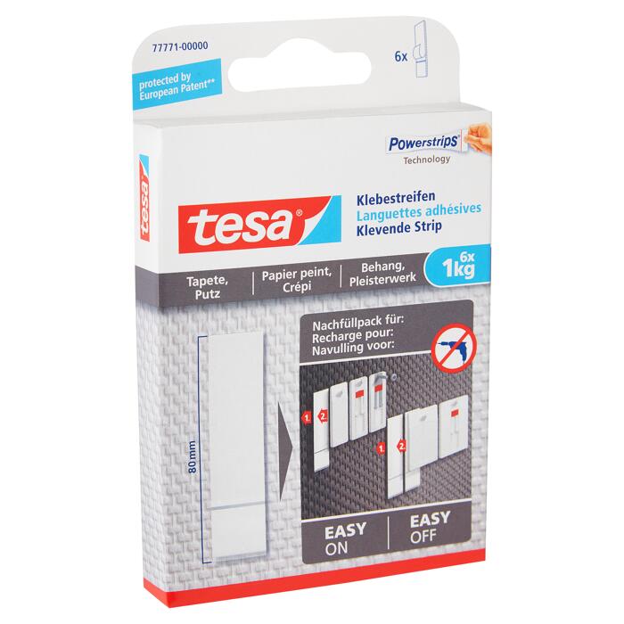 Tesa Klebestreifen Powerstrips Tapete Putz Weiss 1 Kg 6 Stuck ǀ Toom Baumarkt