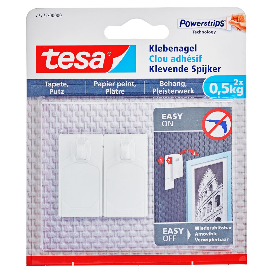 Zwei Tesa Klebenägel in Verpackung