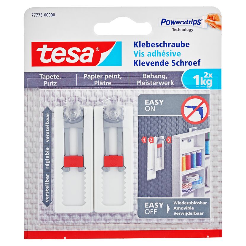 Tesa Klebeschrauben, verstellbar, 2 Stück, 1 kg
