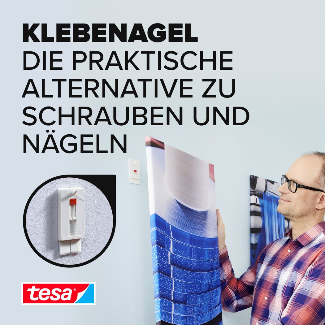 Klebenägel verstellbar Tapete/Putz weiß 2 Stück 2 kg