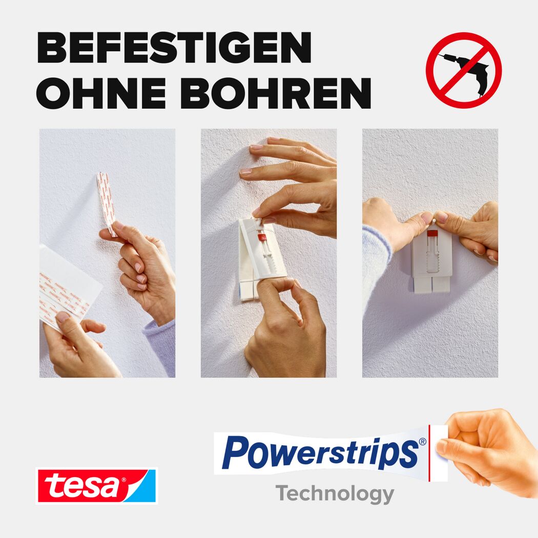 Klebenägel verstellbar Tapete/Putz weiß 2 Stück 2 kg