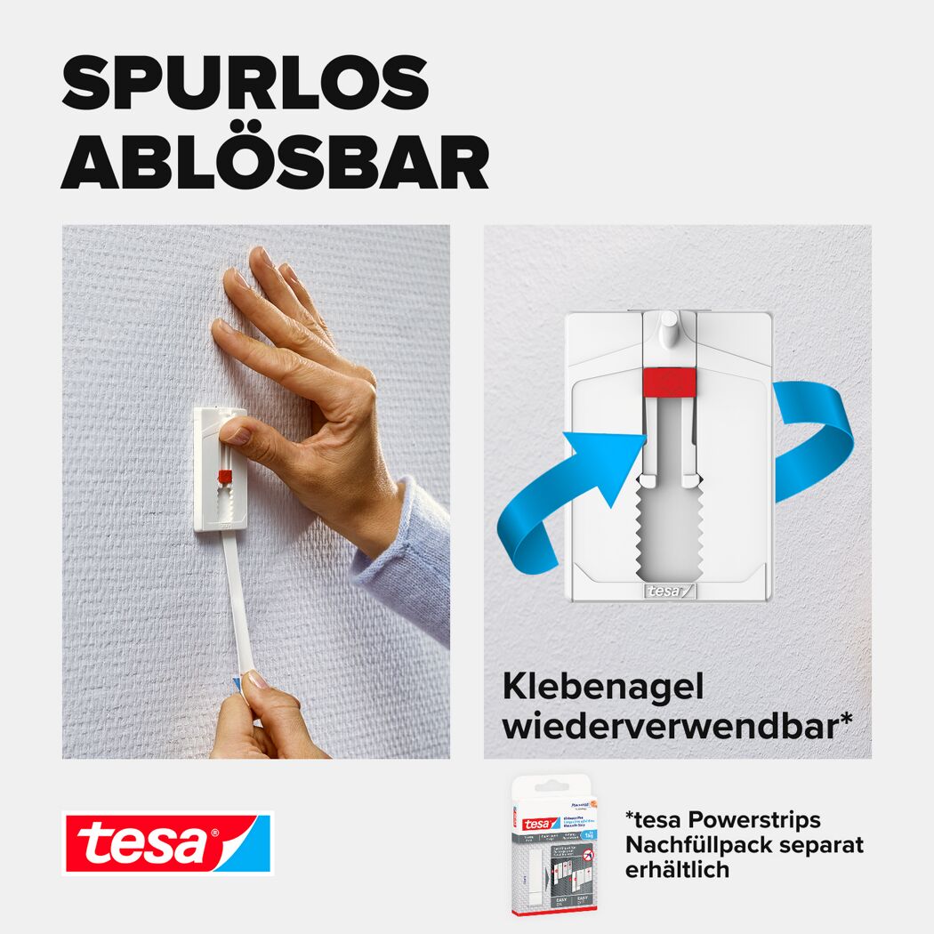 Klebenägel verstellbar Tapete/Putz weiß 2 Stück 2 kg