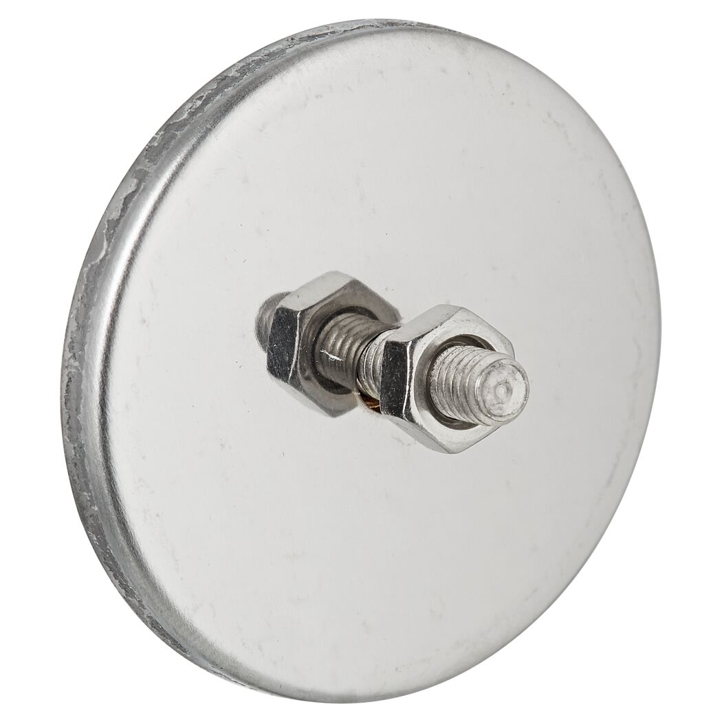 Metallplatte mit Schraube und Muttern