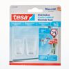 Zwei transparente Tesa Klebehaken an Blisterverpackung