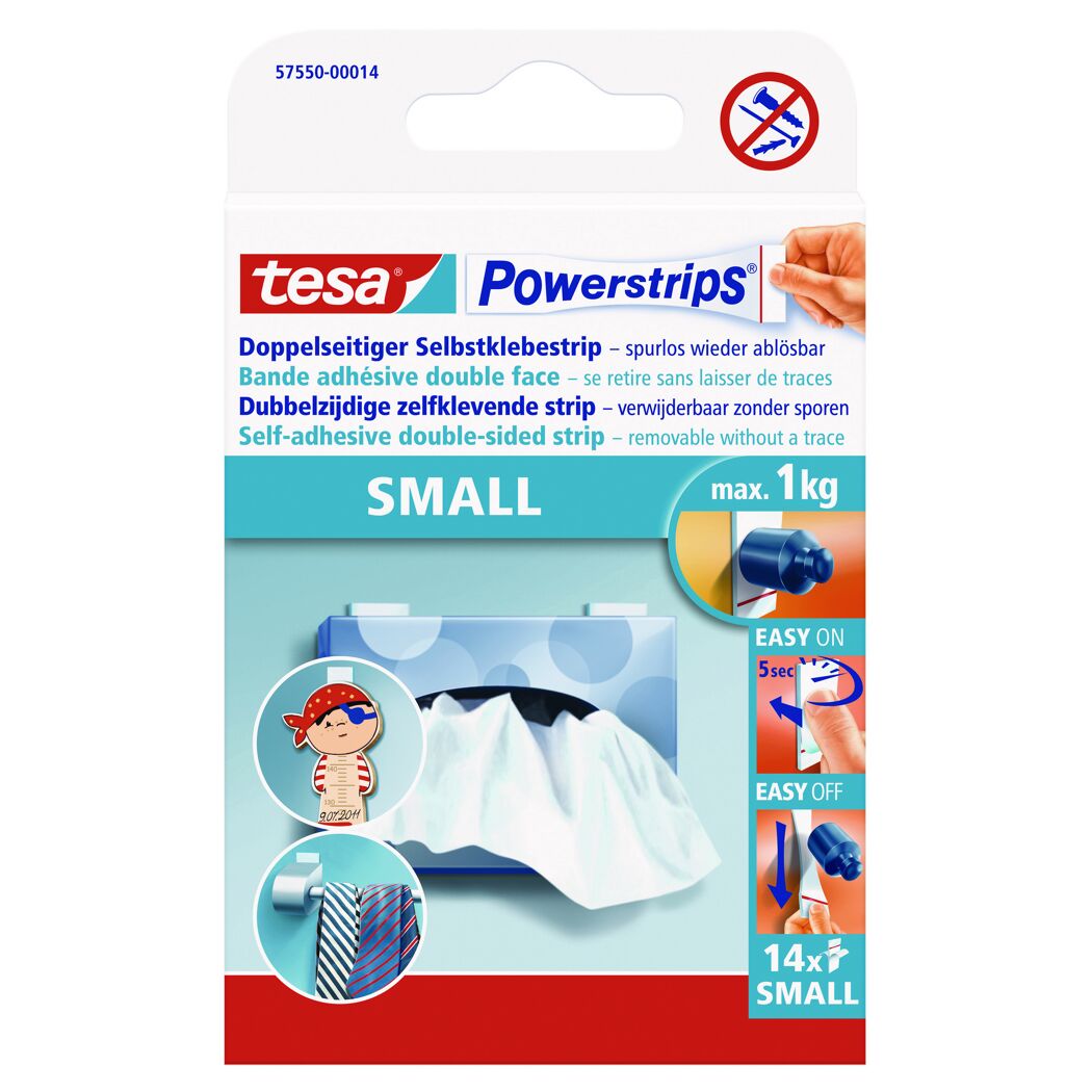 Klebestreifen 'Powerstrips' Small 1,4 x 3,3 cm 14 Stück