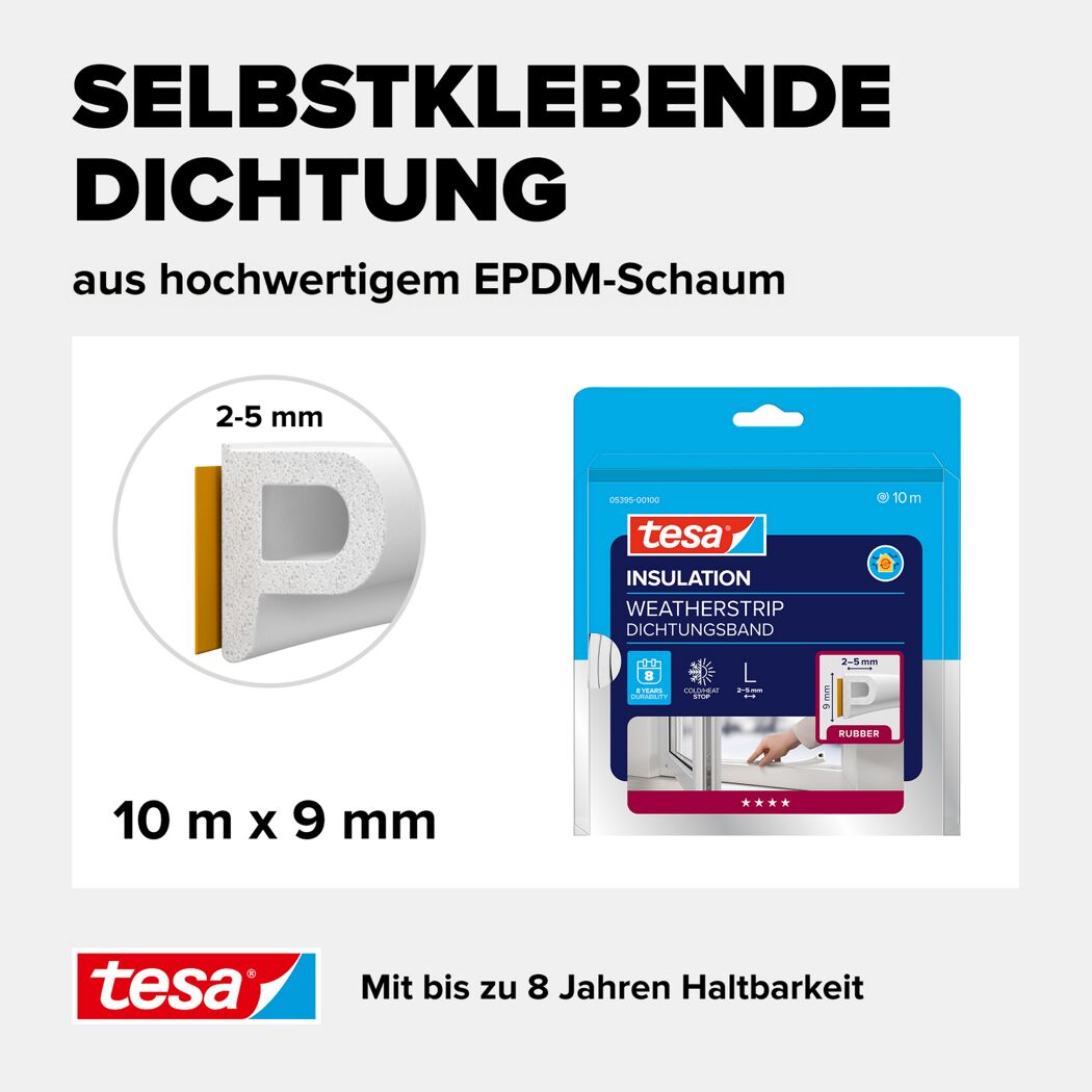 P-Profildichtung 'Insulation' weiß 10 m