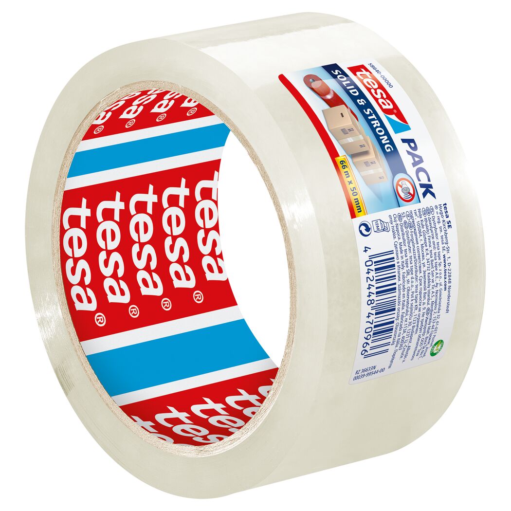 Paketband tesapack® 'Solid&Strong' 50 mm x 66 m transparent