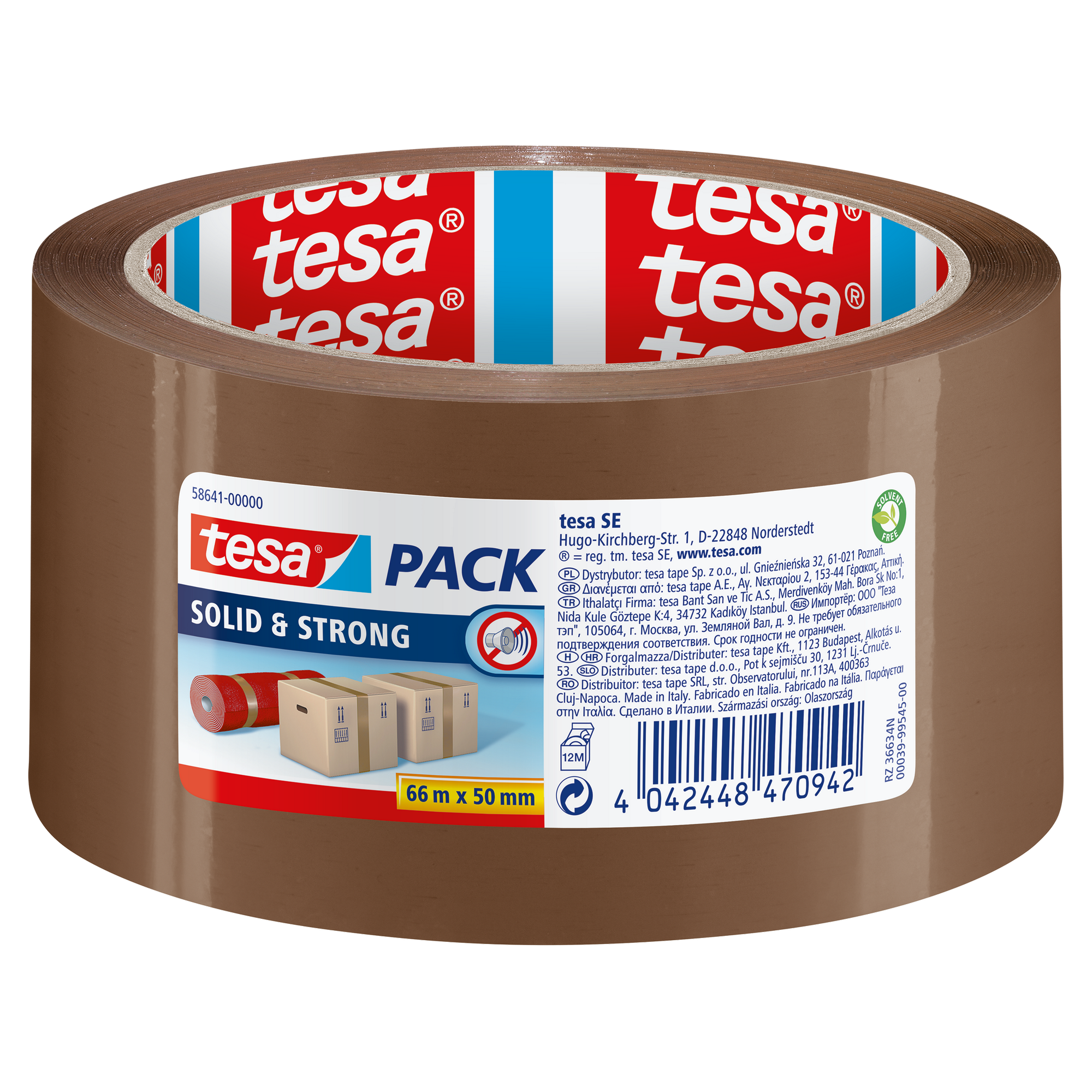 Paketband tesapack® 'Solid&Strong' 50 mm x 66 m braun + product picture