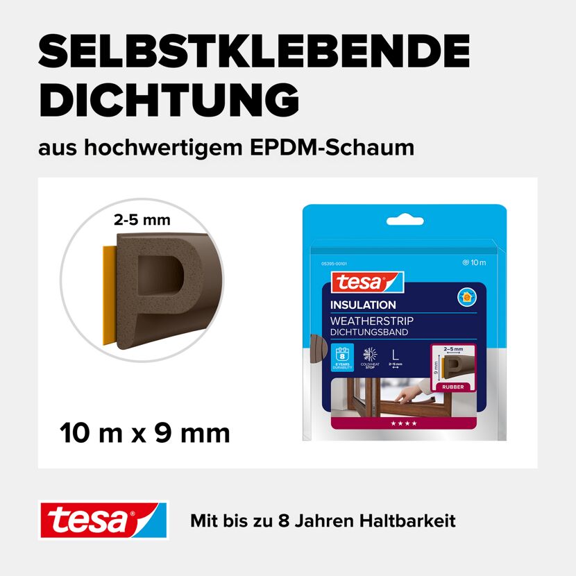 P-Profildichtung 'Insulation' braun 10 m