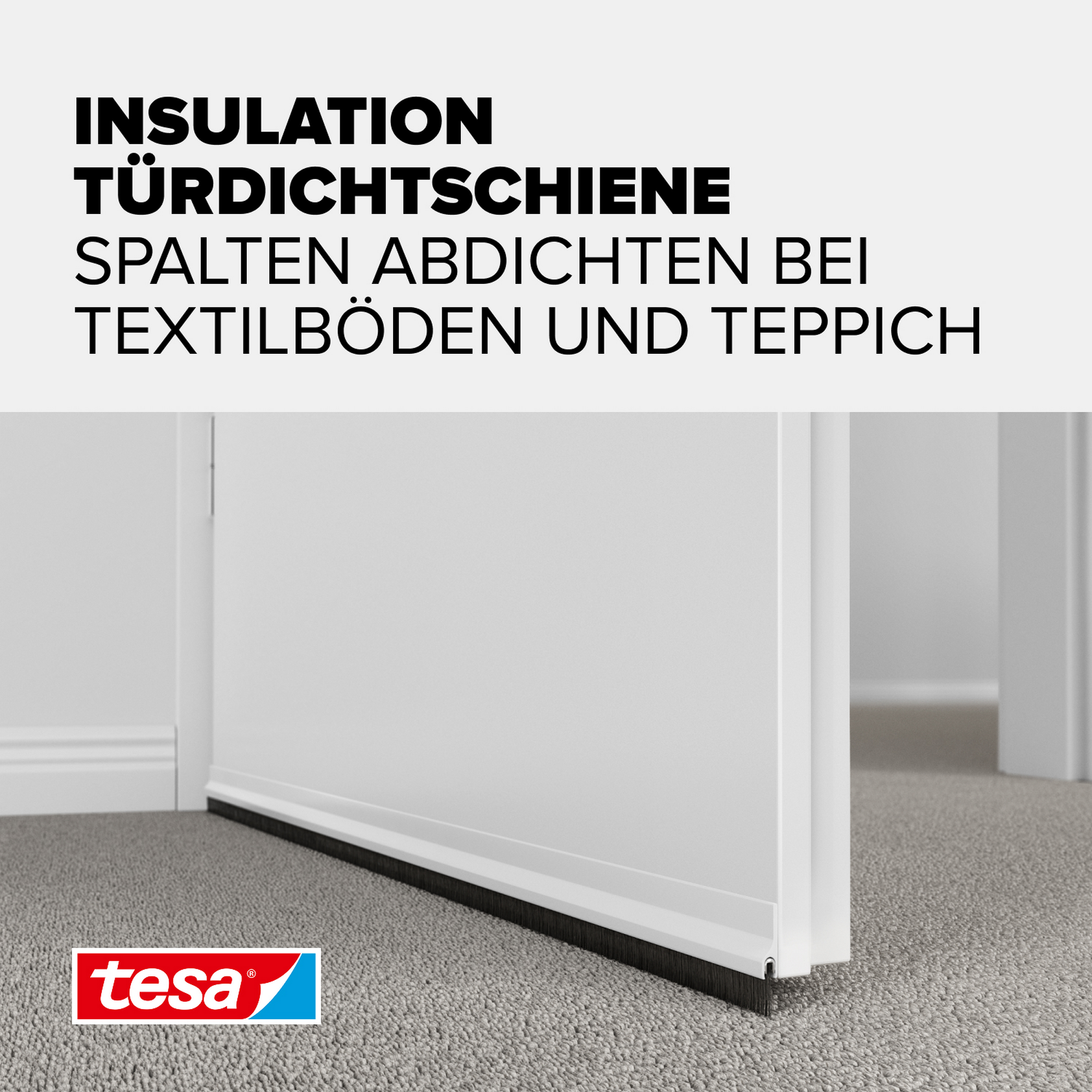 Türdichtschiene 'Insulation' für Textilböden weiß 100 x 4,3 cm