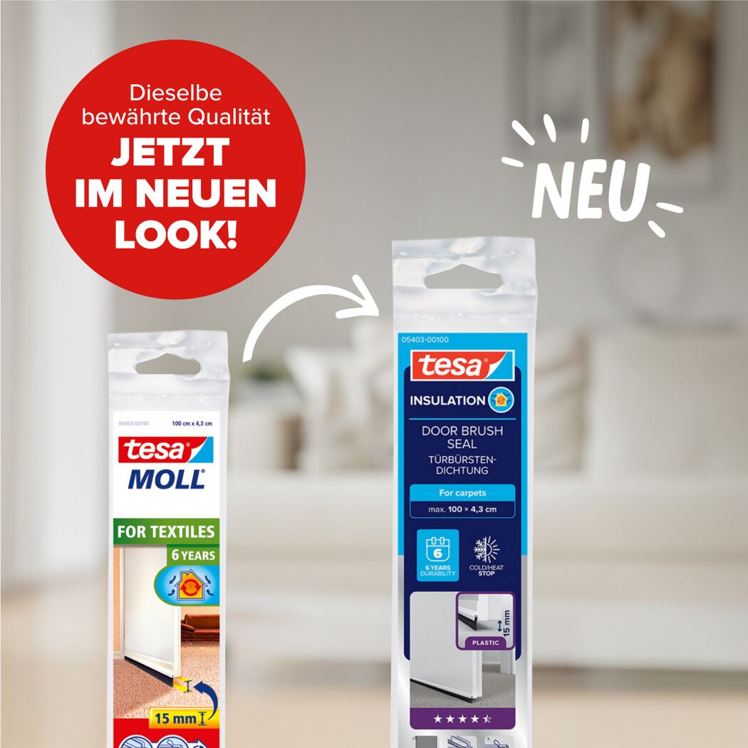 Türdichtschiene 'Insulation' für Textilböden weiß 100 x 4,3 cm