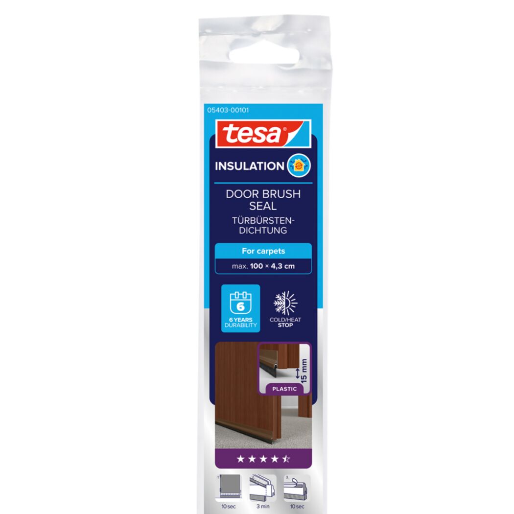 Türdichtschiene 'Insulation' für Textilböden braun 100 x 4,3 cm