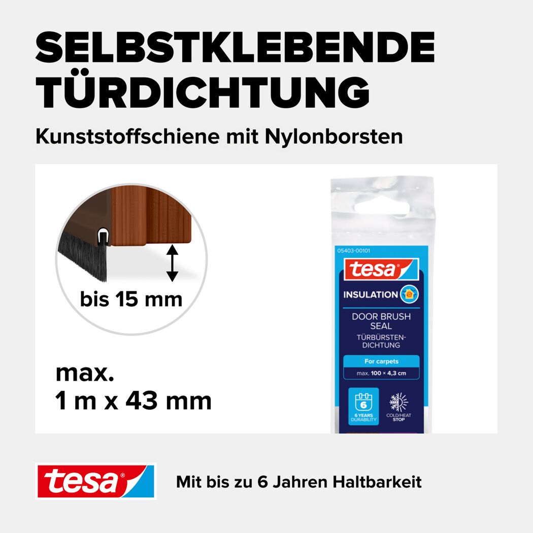 Türdichtschiene 'Insulation' für Textilböden braun 100 x 4,3 cm