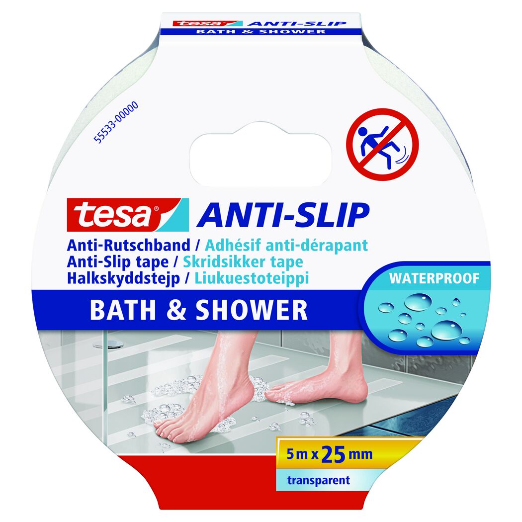 Anti-Rutschband transparent Bad/Dusche 5m x 25 mm