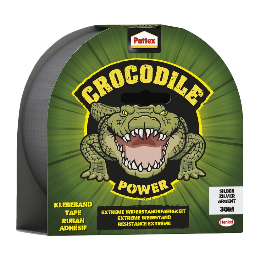 Pattex Crocodile Power Klebeband silber 30m