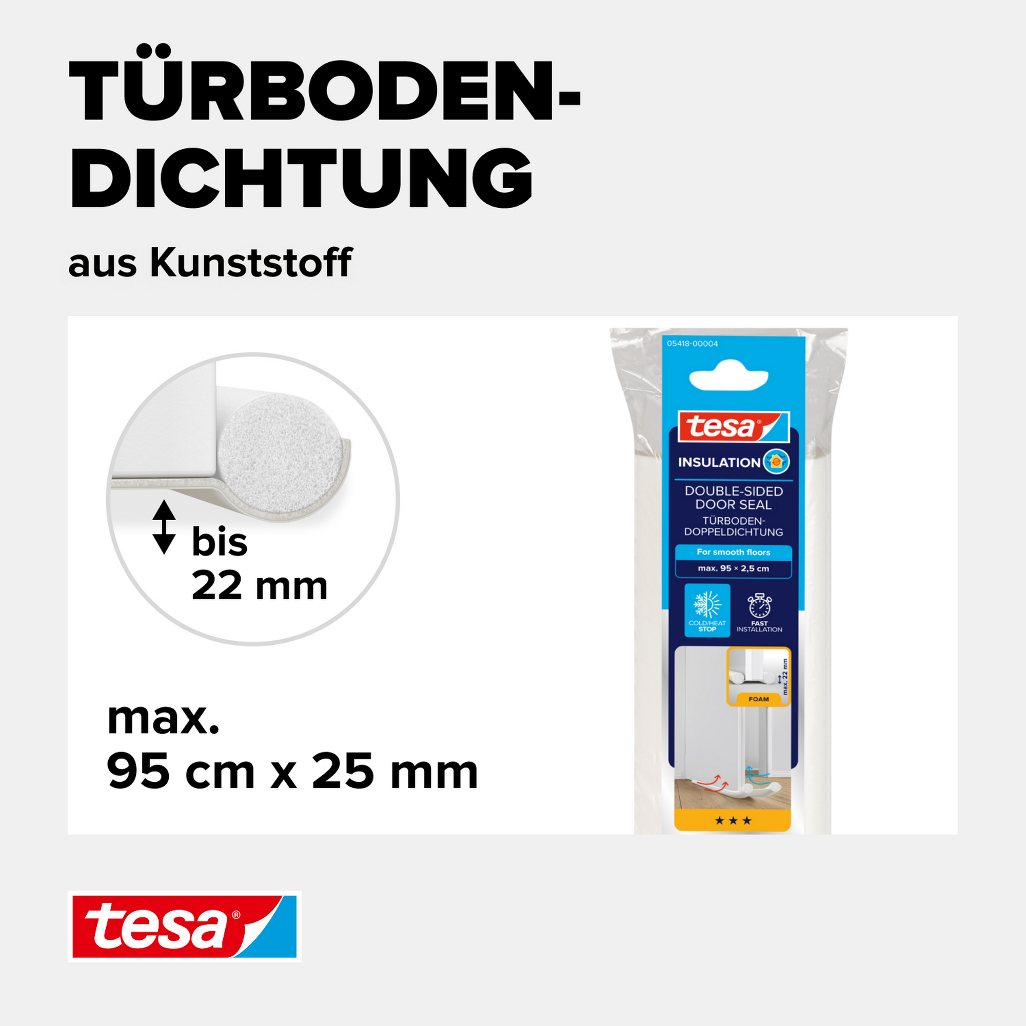 Türbodendoppeldichtung 'Insulation' weiß 95 x 2,5 cm