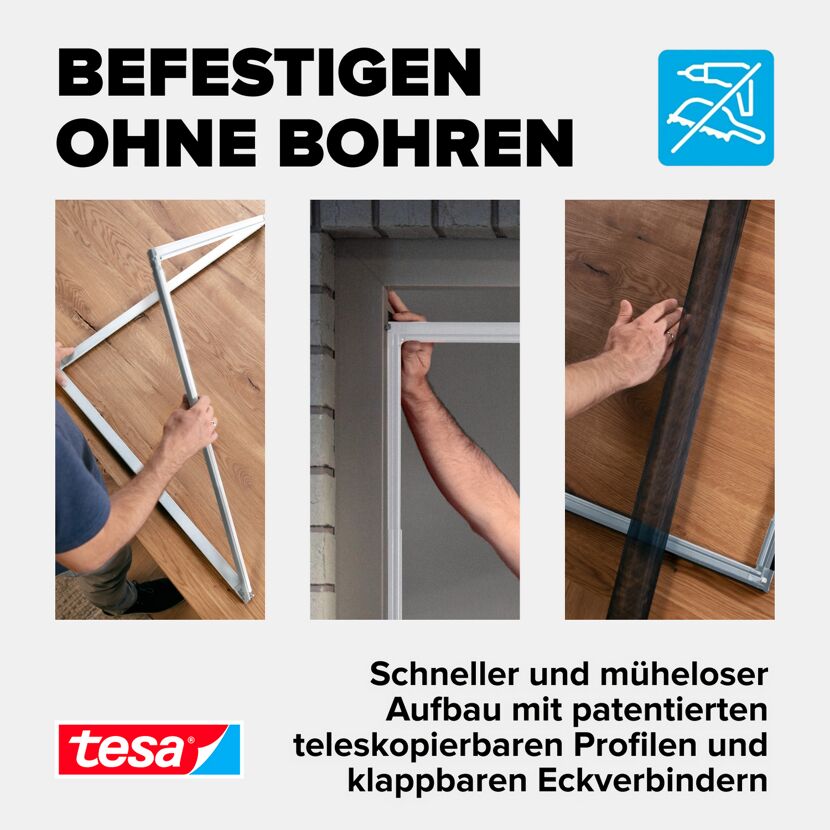 Fensterfliegengitter 'Falt' anthrazit stufenlos von 80 x 80 bis 140 x 140 cm