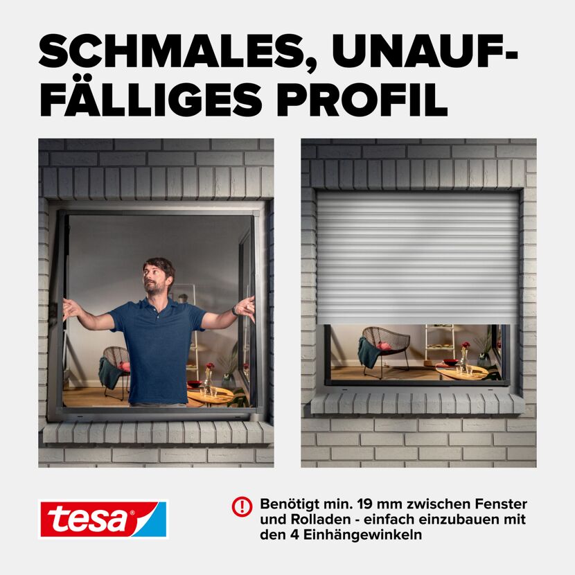 Fensterfliegengitter 'Falt' anthrazit stufenlos von 80 x 80 bis 140 x 140 cm