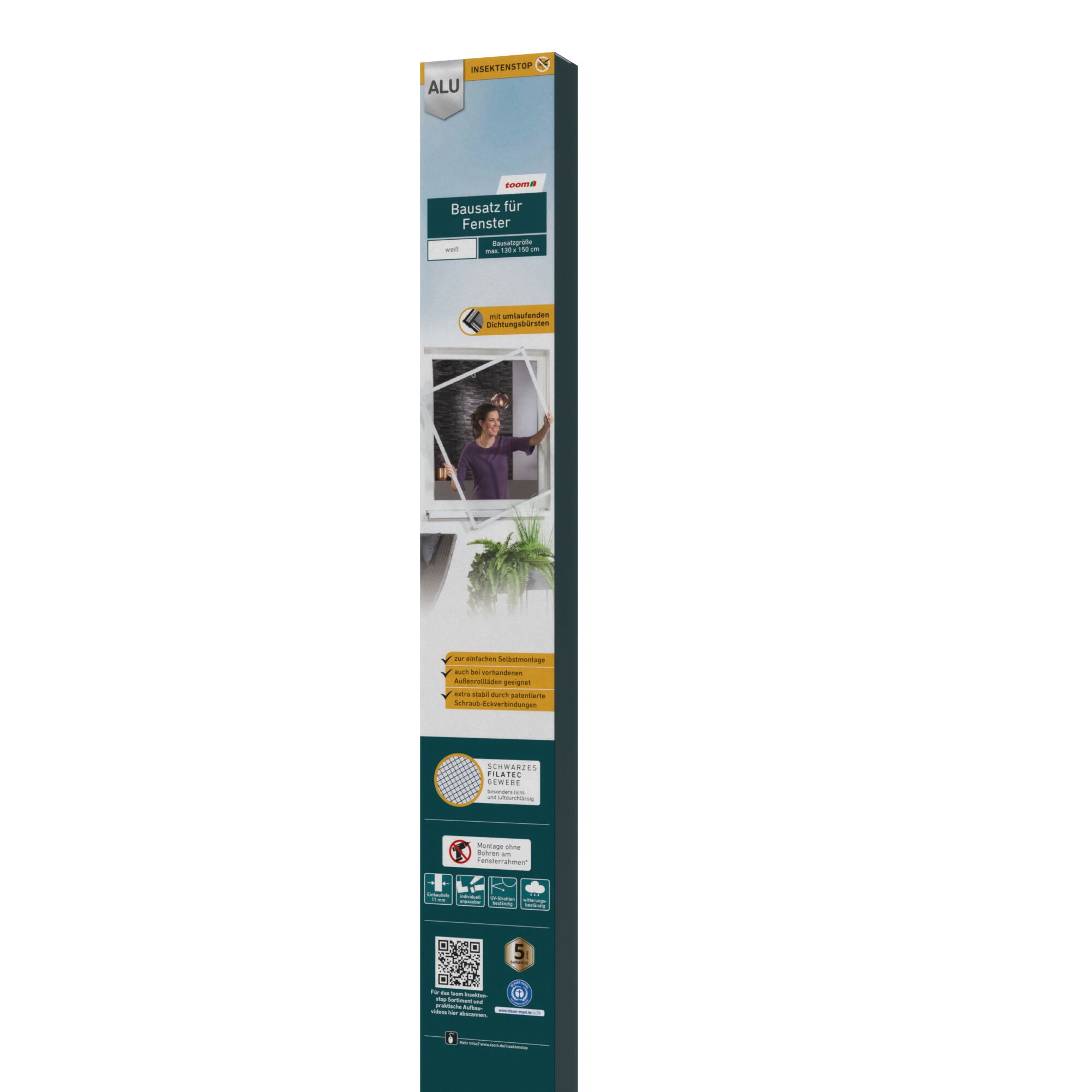 weißer Insektenschutz Bausatz für Fenster von toom