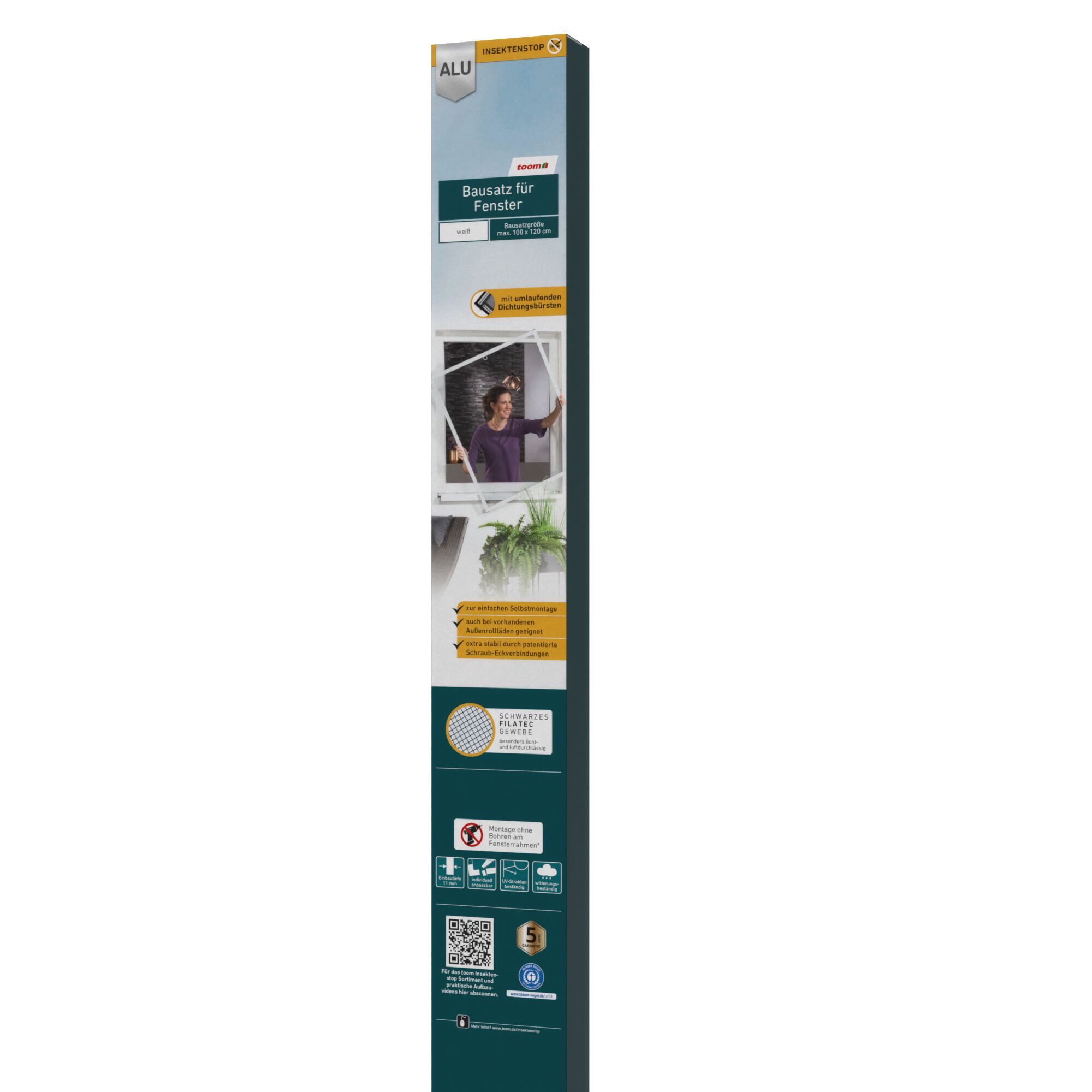 weißer Insektenschutz Bausatz für Fenster