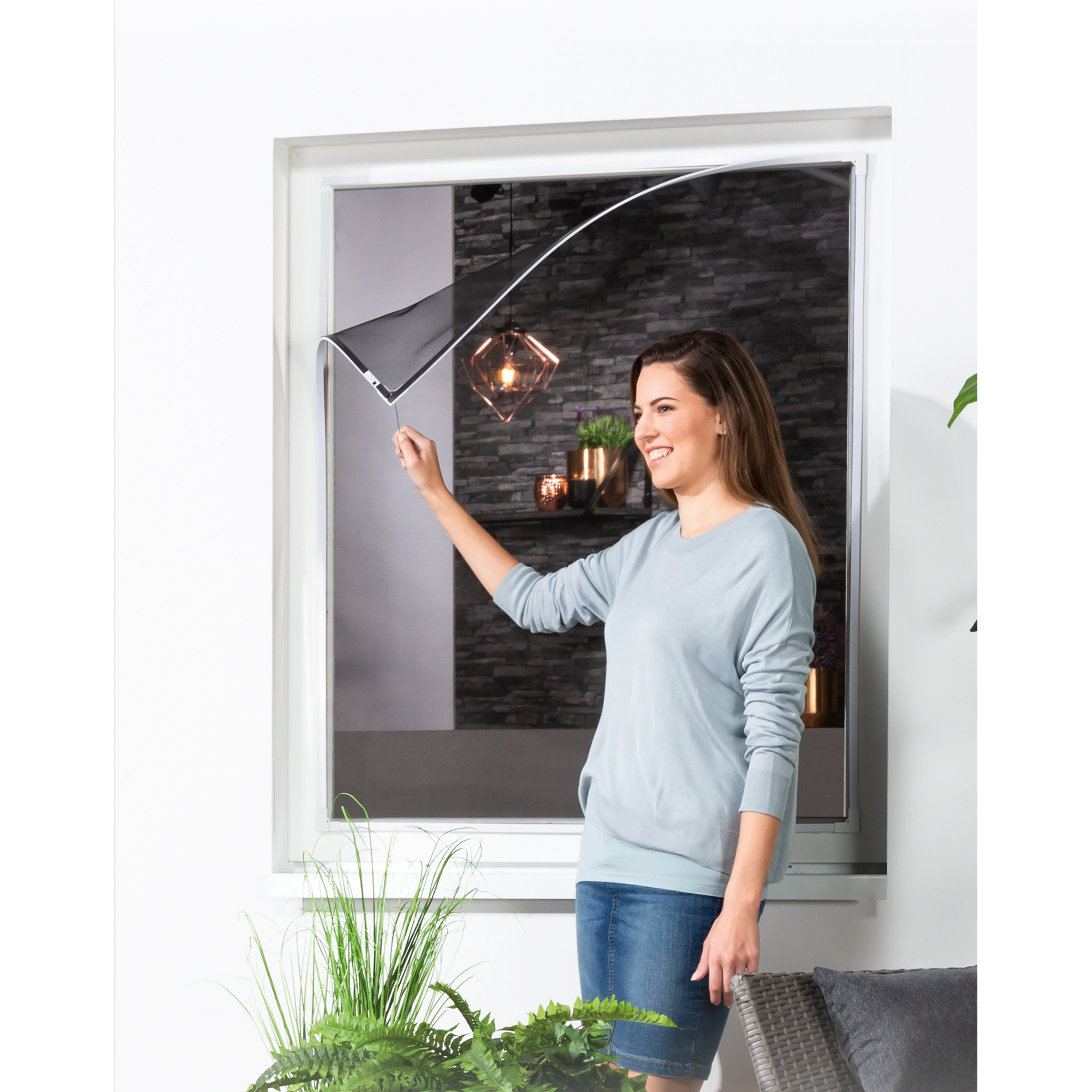 Magnet-Bausatz für Fenster 'Master Slim' 130 x 150 cm weiß