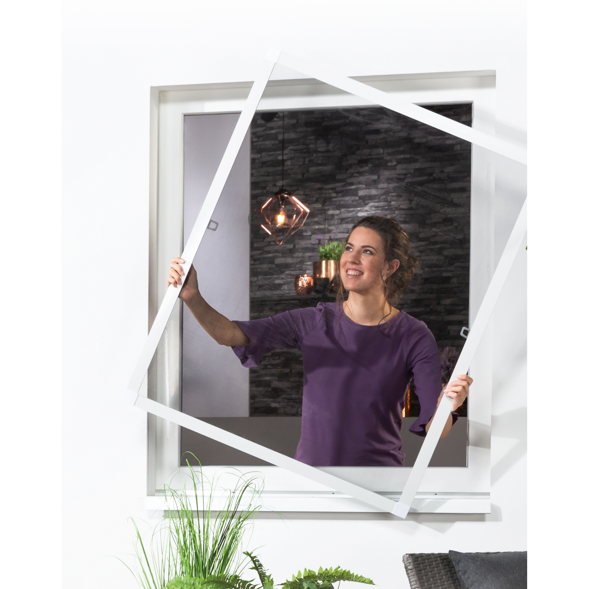 Alu-Flachbausatz für Fenster 130 x 150 cm weiß + product picture