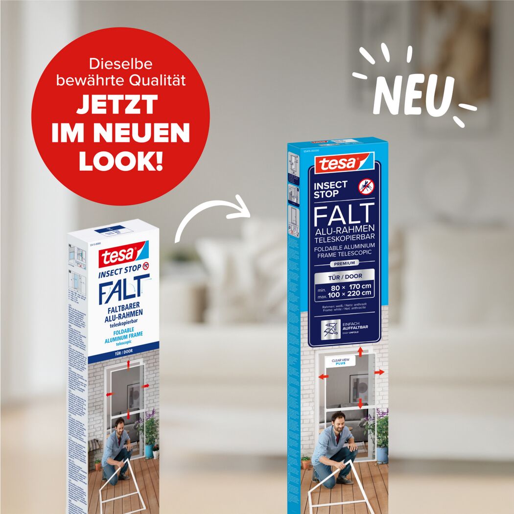 Türfliegengitter 'Falt' weiß teleskopierbar 100 x 220 cm