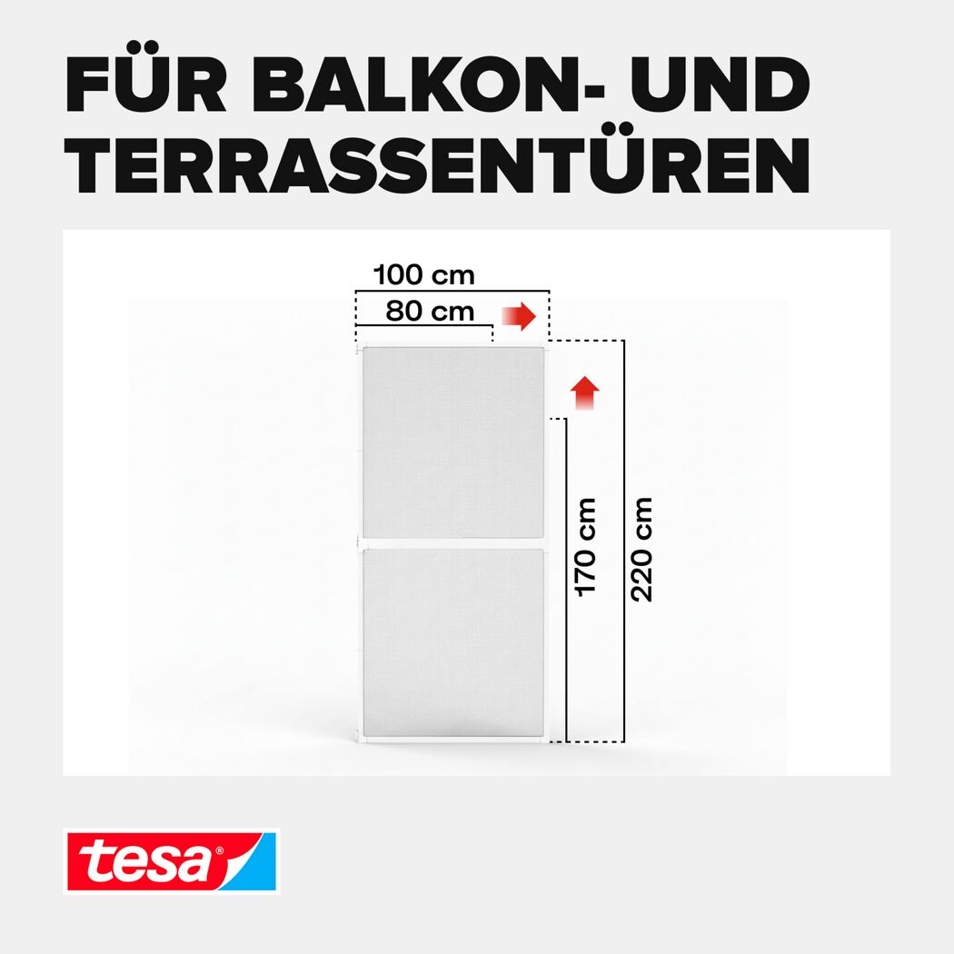 Türfliegengitter 'Falt' weiß teleskopierbar 100 x 220 cm