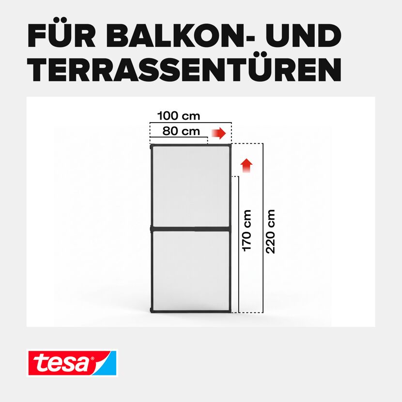 Türfliegengitter 'Falt' anthrazit teleskopierbar 100 x 220 cm