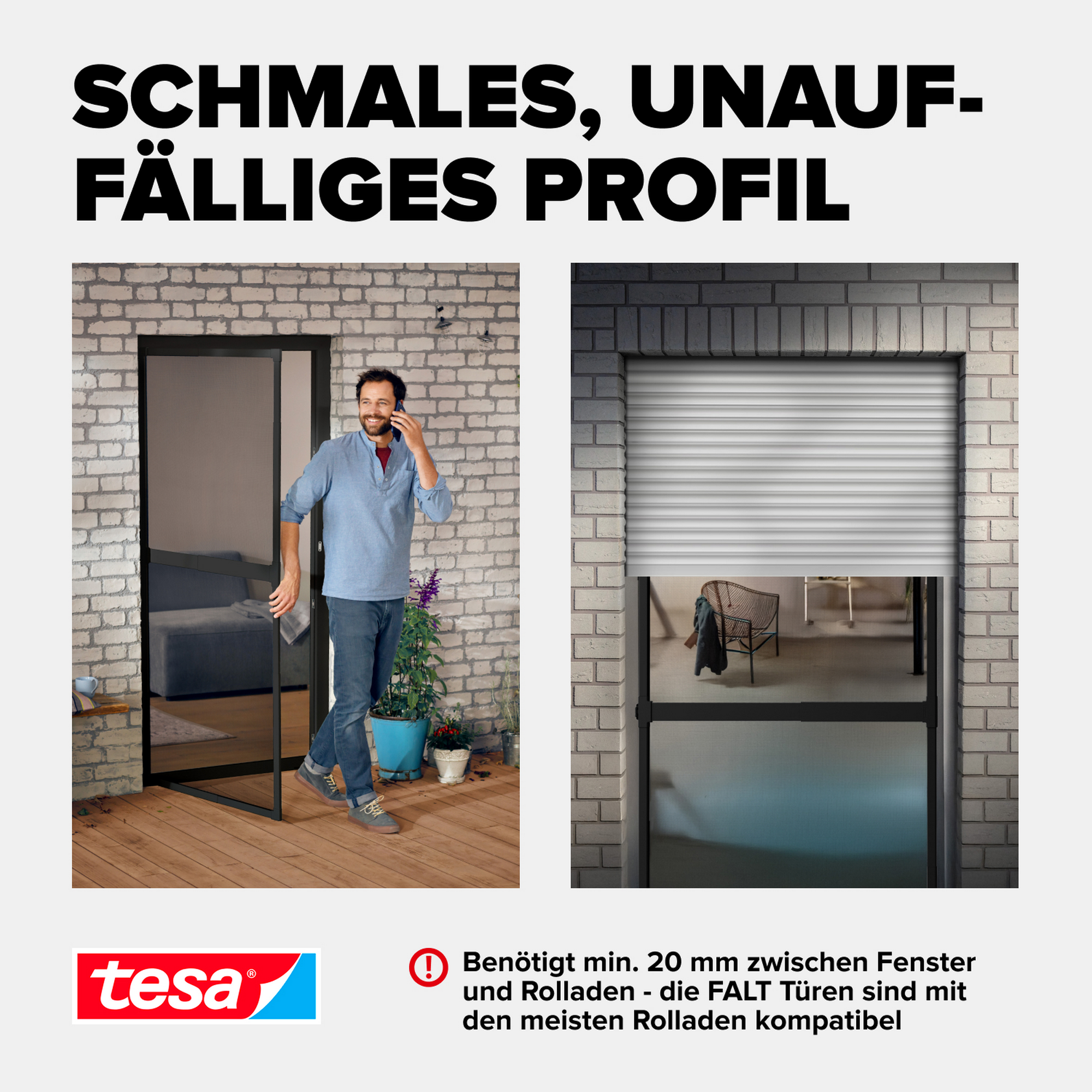 Türfliegengitter 'Falt' anthrazit teleskopierbar 100 x 220 cm