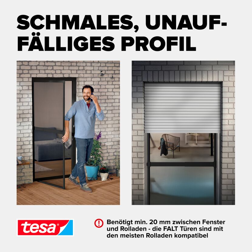 Türfliegengitter 'Falt' anthrazit teleskopierbar 100 x 220 cm