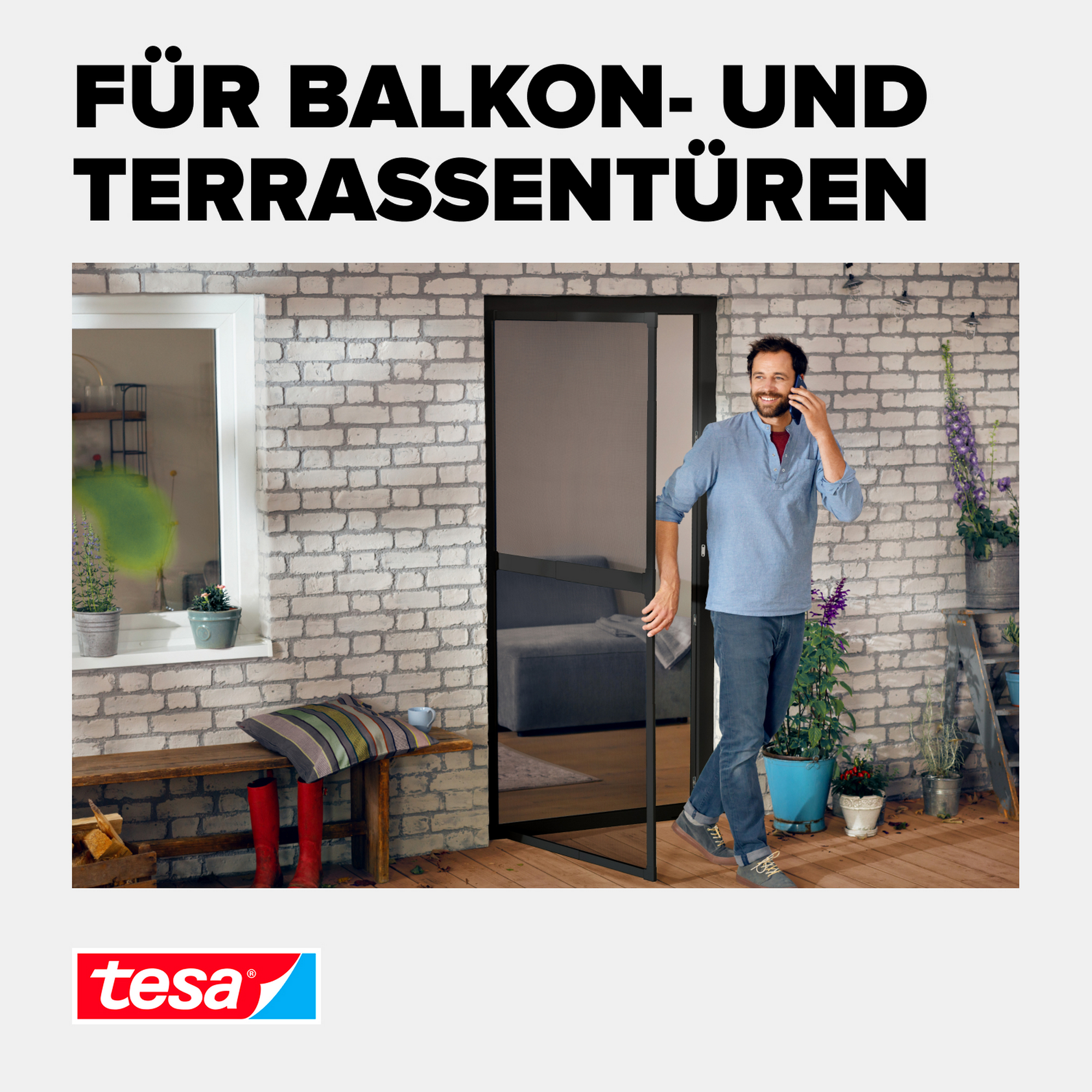 Adapterset für Türfliegengitter 'Falt' anthrazit, 3 Stück