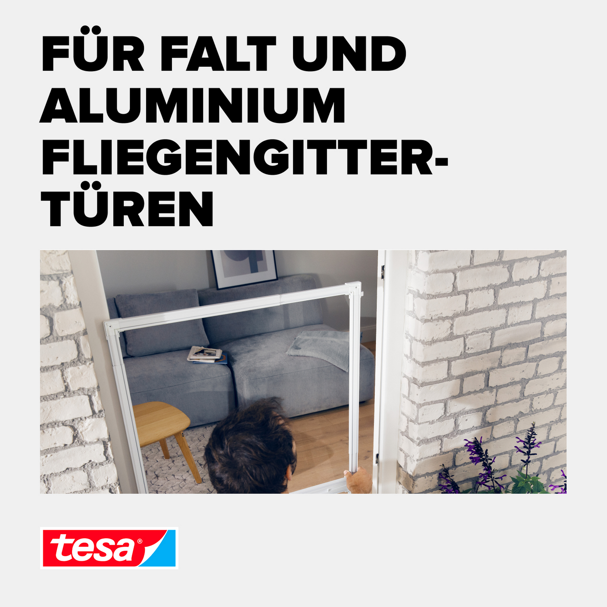 Adapterset für Türfliegengitter 'Falt' anthrazit, 3 Stück