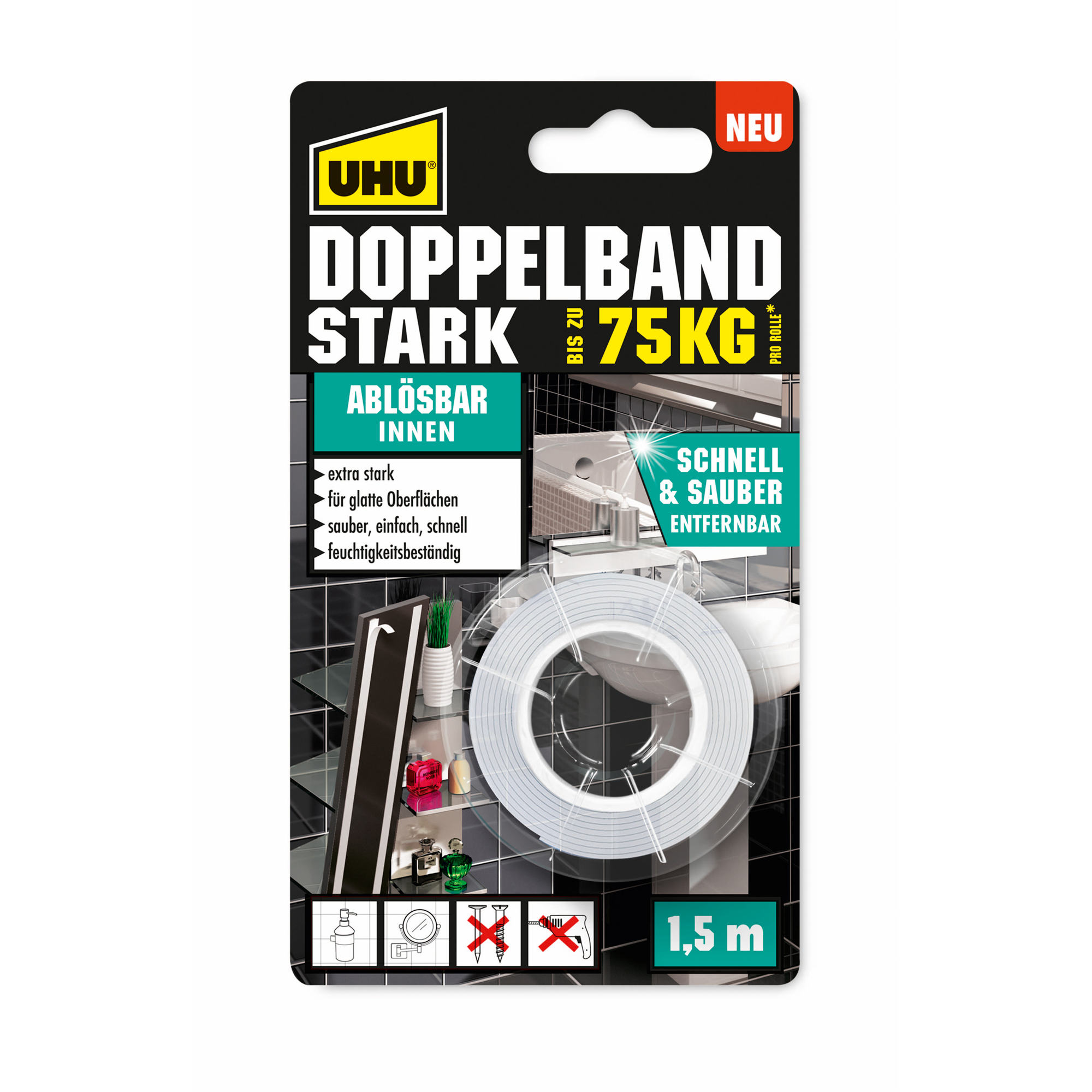 Doppelband 'Stark' ablösbar 1,5 Meter + product picture