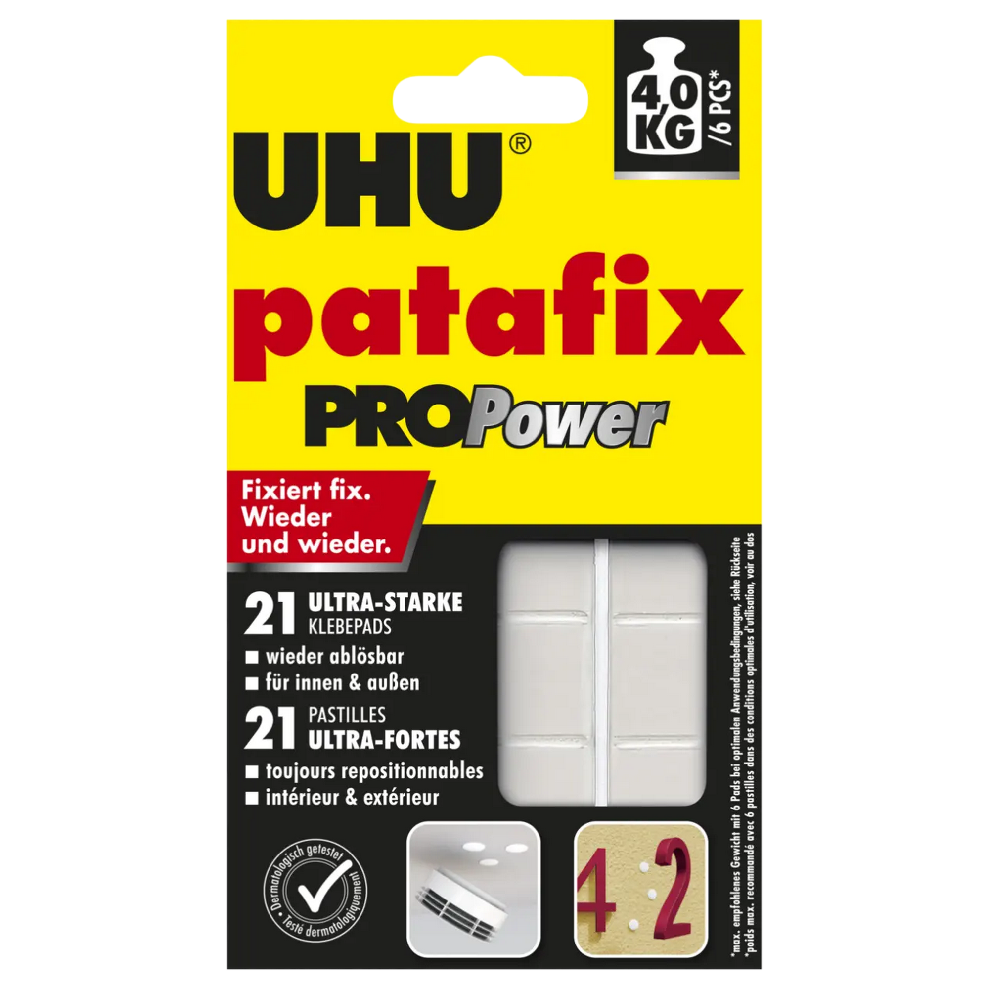 Klebepads 'patafix Pro Power' weiß 21 Stück