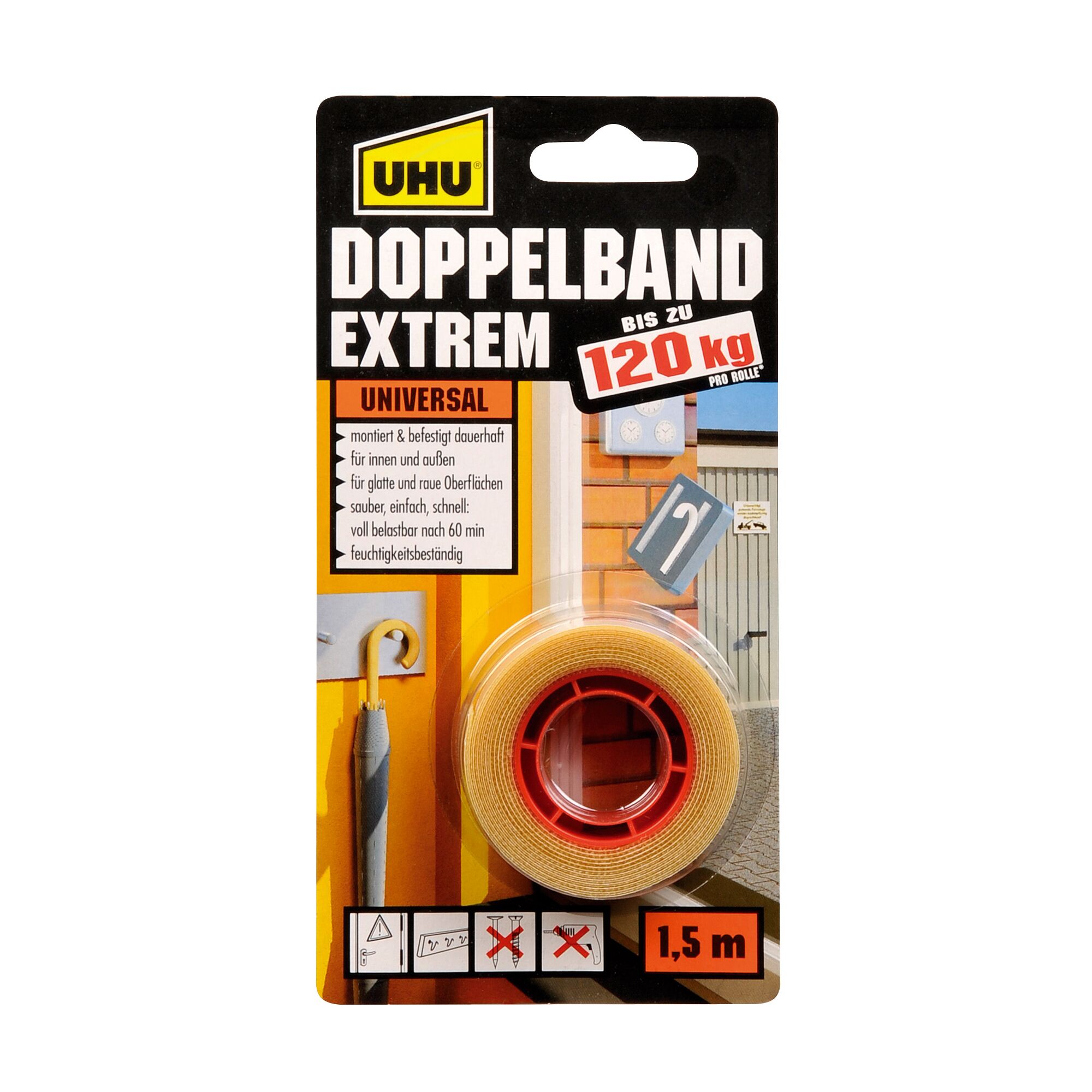 UHU Doppelband Extrem Universal, 1,5 m Rolle