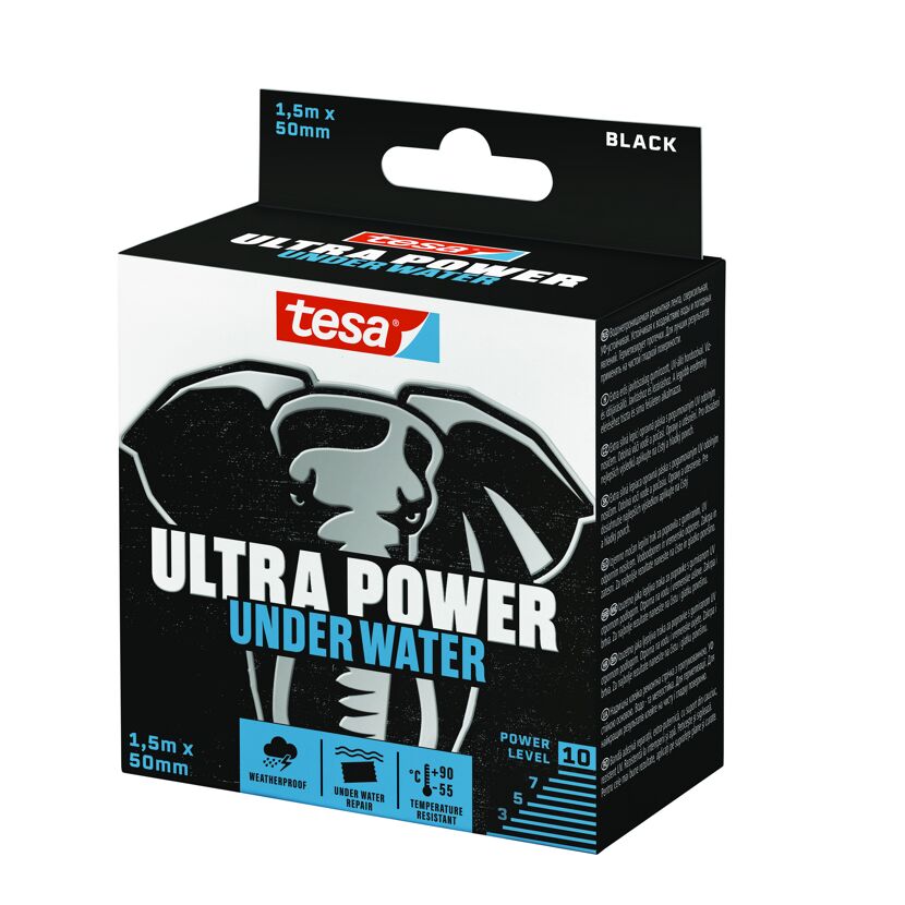 Schwarze Tesa Ultra Power Underwater Verpackung