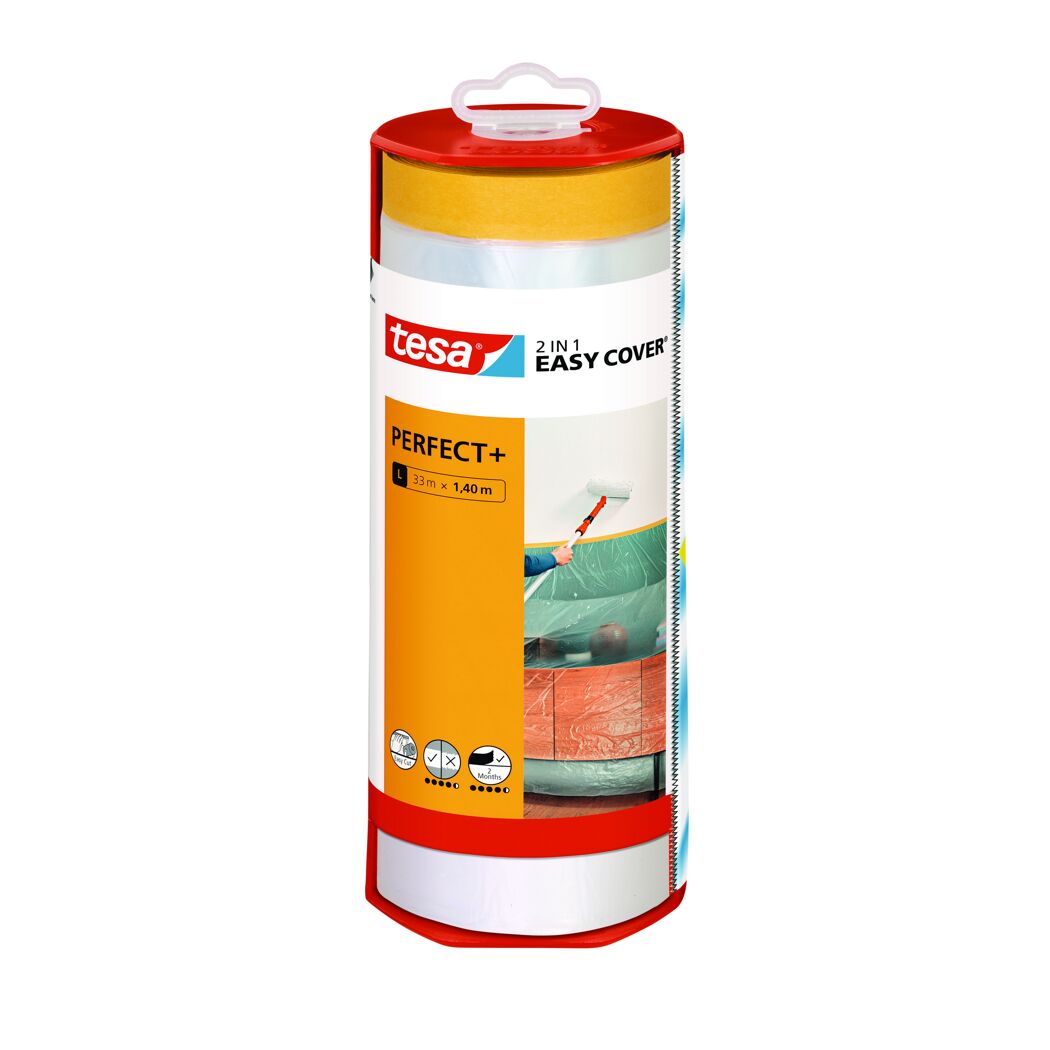 Tesa Easy Cover Perfect+ Abdeckfolie mit Klebeband