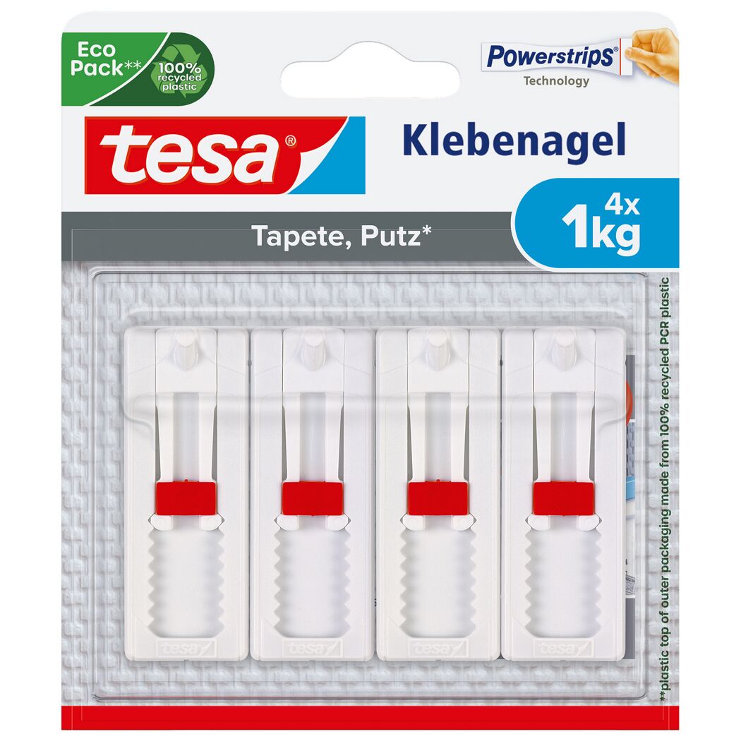 Klebenagel 'Powerstrips' weiß Tapete/Putz 1 kg, 4 Stück