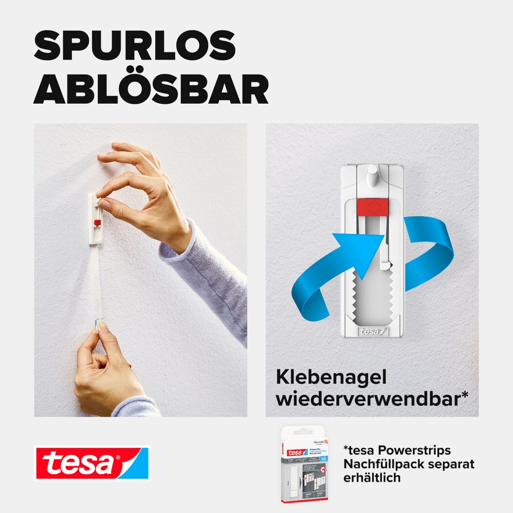 Klebenagel 'Powerstrips' weiß Tapete/Putz 1 kg, 4 Stück