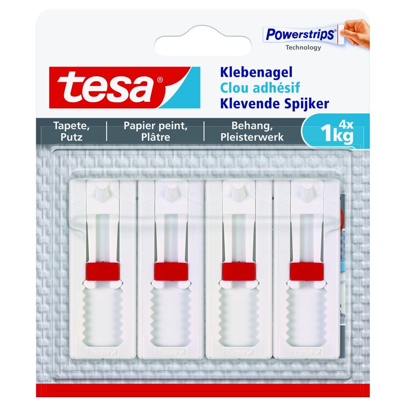 Tesa Klebenagel verstellbar 1 kg, 4 Stück