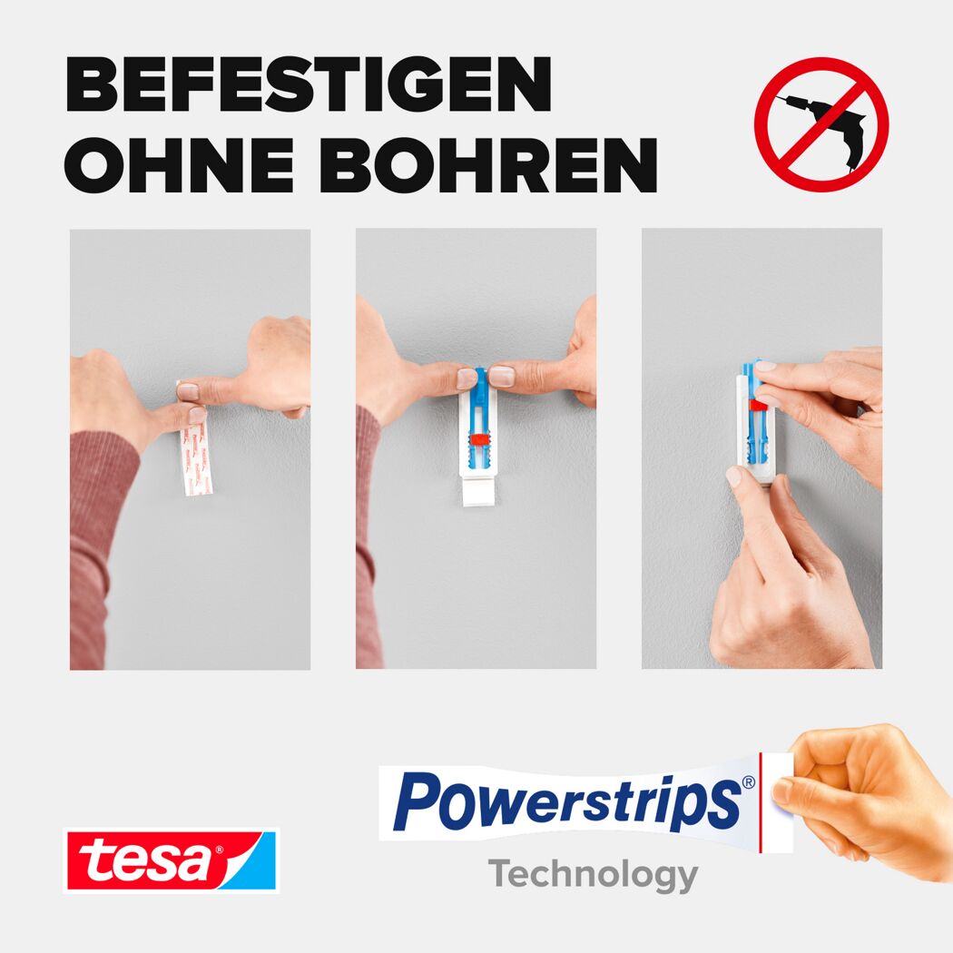 Klebenagel 'Powerstrips' weiß Tapete/Putz 1 kg, 2 Stück