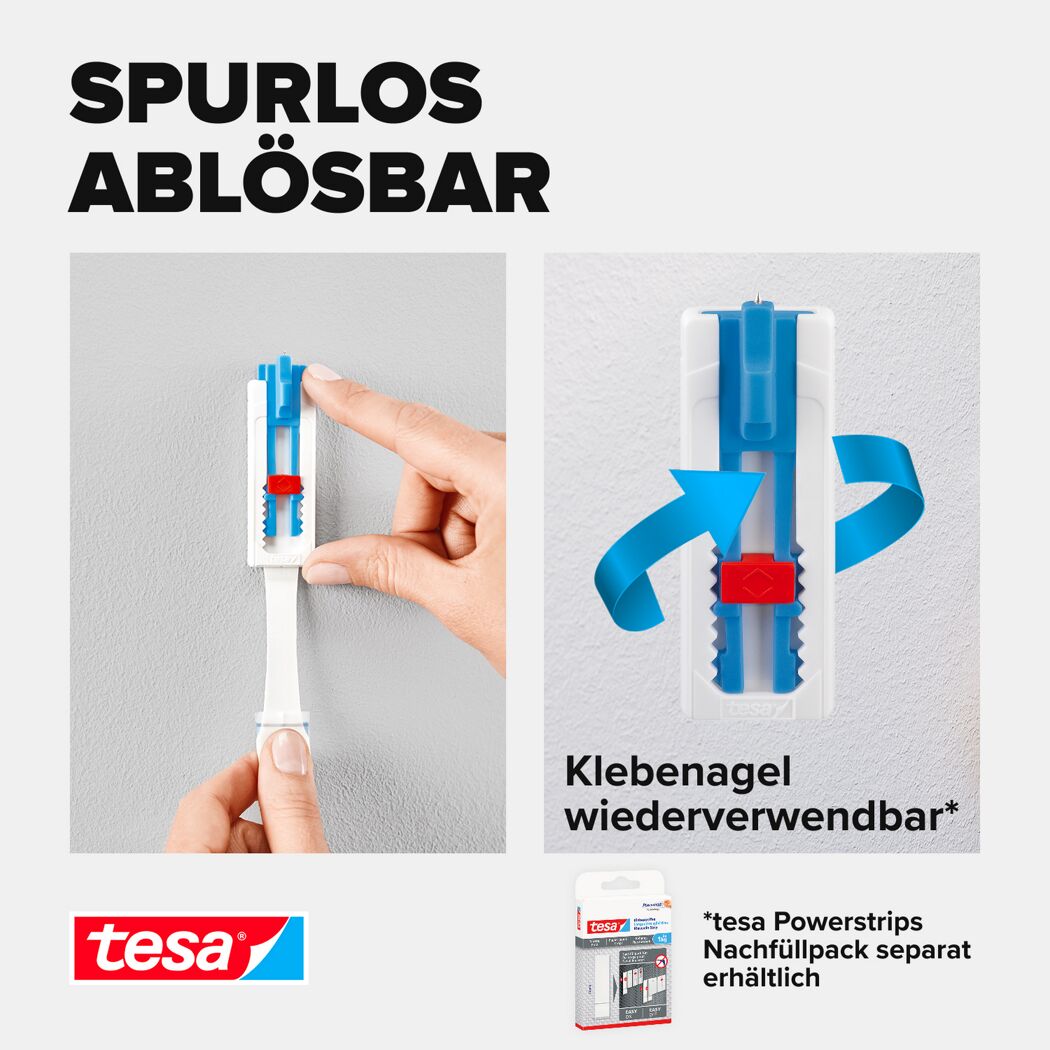 Klebenagel 'Powerstrips' weiß Tapete/Putz 1 kg, 2 Stück