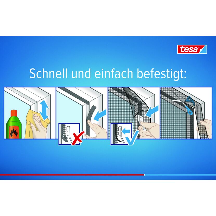 Montage eines Tesa Insektenschutz-Gitters