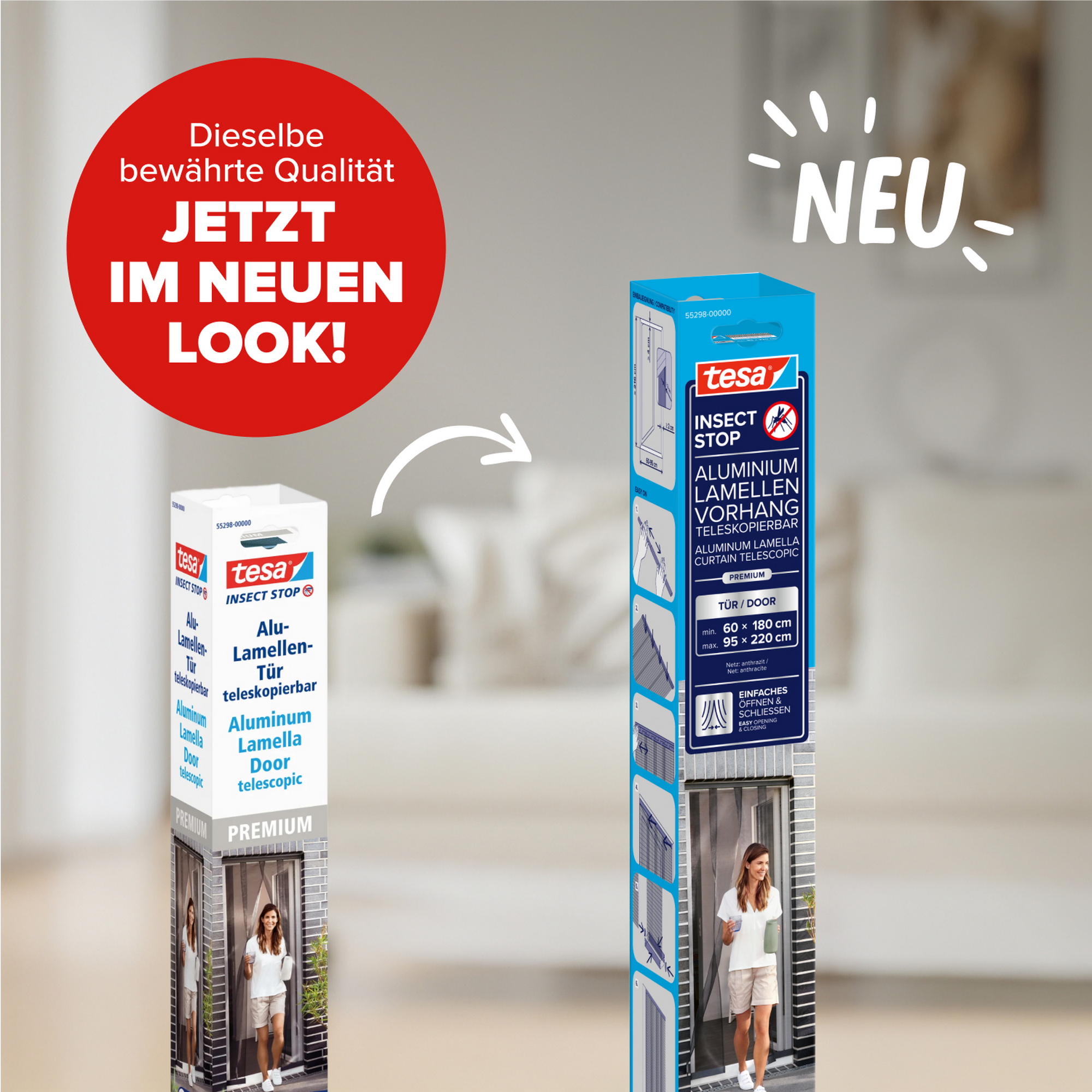 Lamellentür 'Premium' Aluminium teleskopierbar 95 x 220 cm