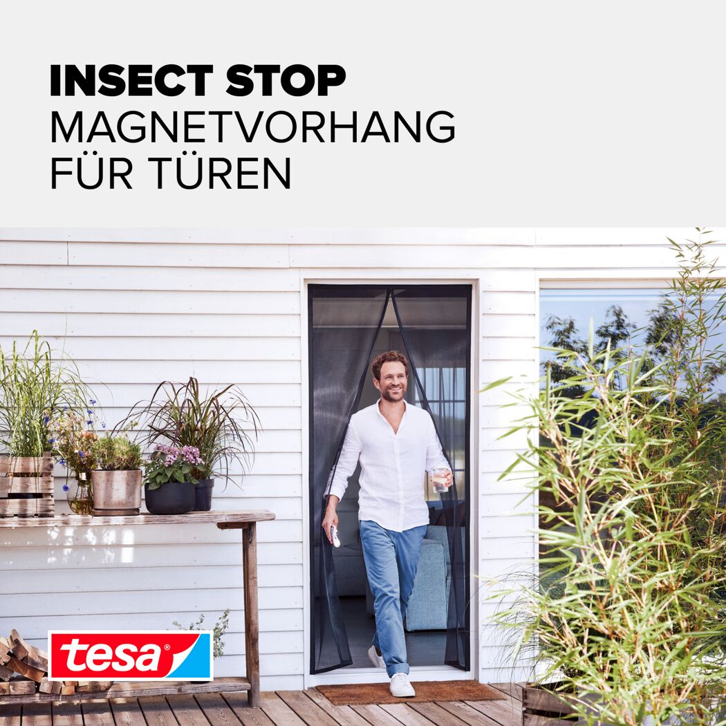 Türfliegengitter 'Magnet Vorhang' anthrazit 90 x 210 cm
