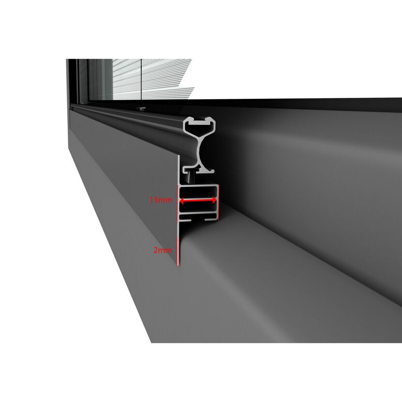 Fensterplissee schwarz, Detailansicht