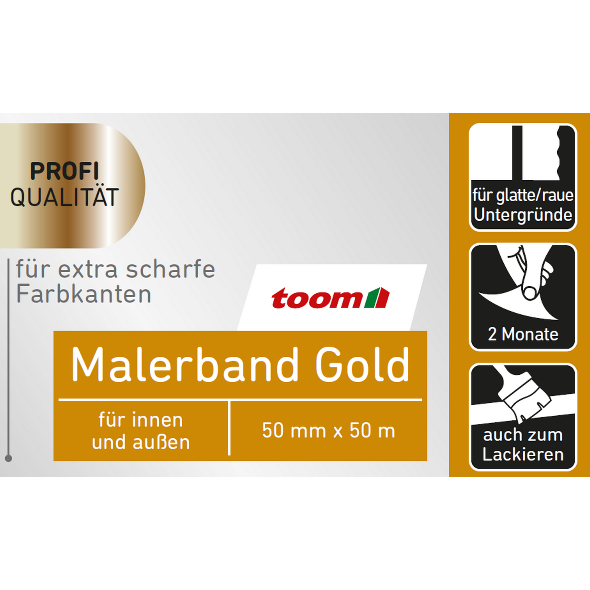 Profi-Malerband gold 50 mm x 50 m
