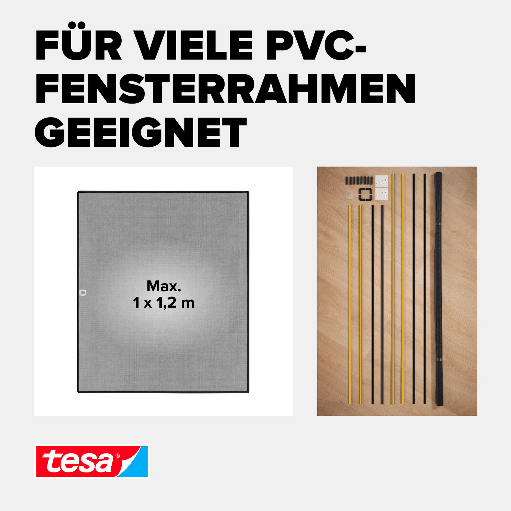 Fliegengitter Anklipsrahmen Kunststoff anthrazit 100 x 120 cm